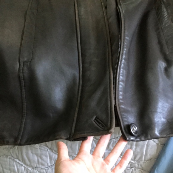 Brown real leather Talbots jacket - Picture 4 of 5